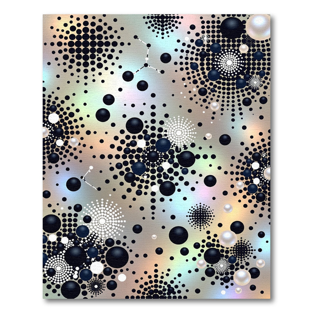 Opaque Black And White Halftone Spheres Rug