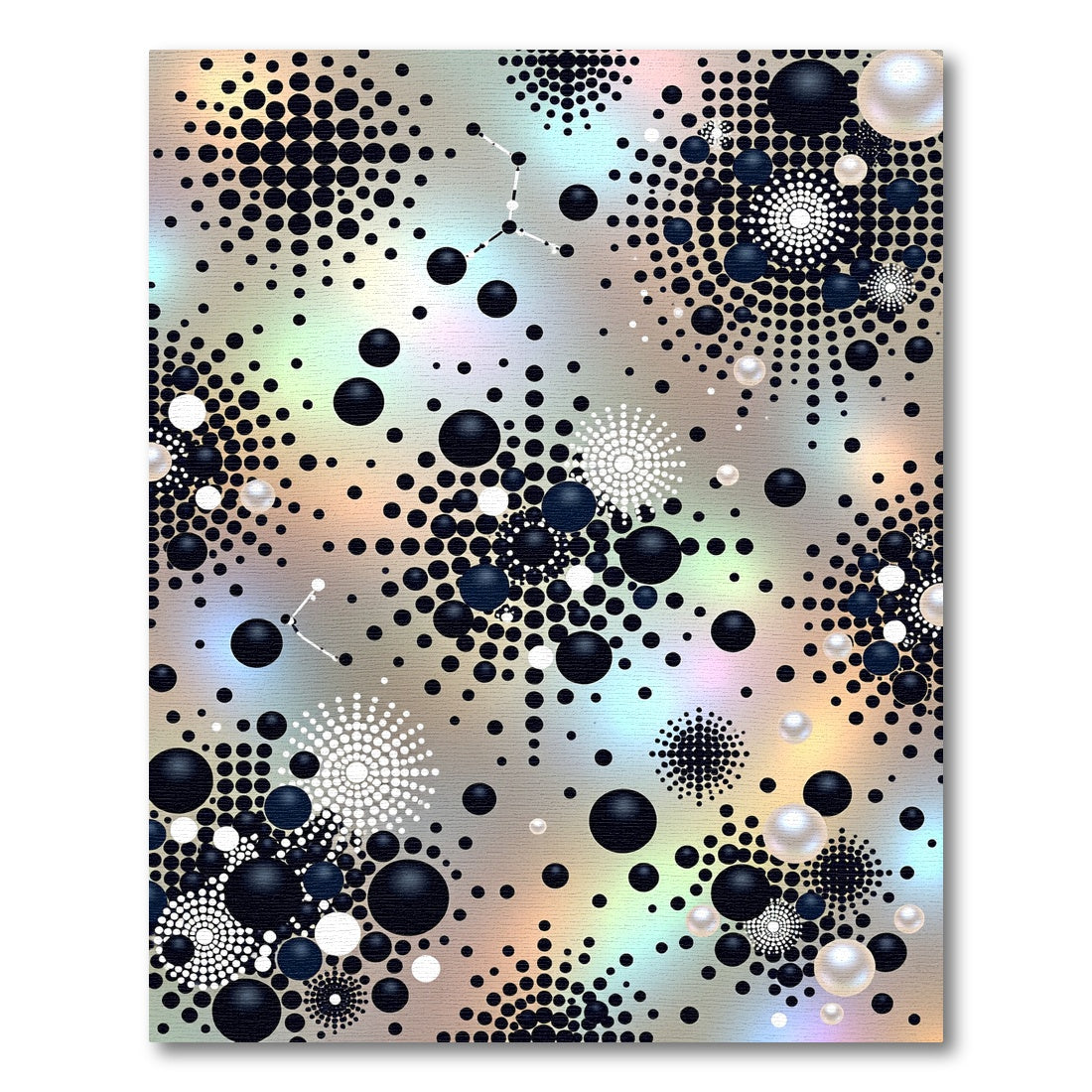 Opaque Black And White Halftone Spheres Rug