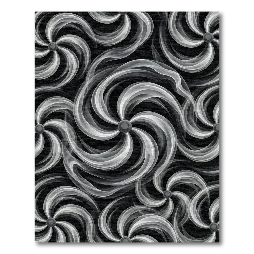 Monochrome Swirling Smoke Cloud Rug