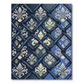 Navy Blue Regal Damask Lattice Rug