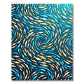 Schooling Fish Swirl Blue Gold Rug