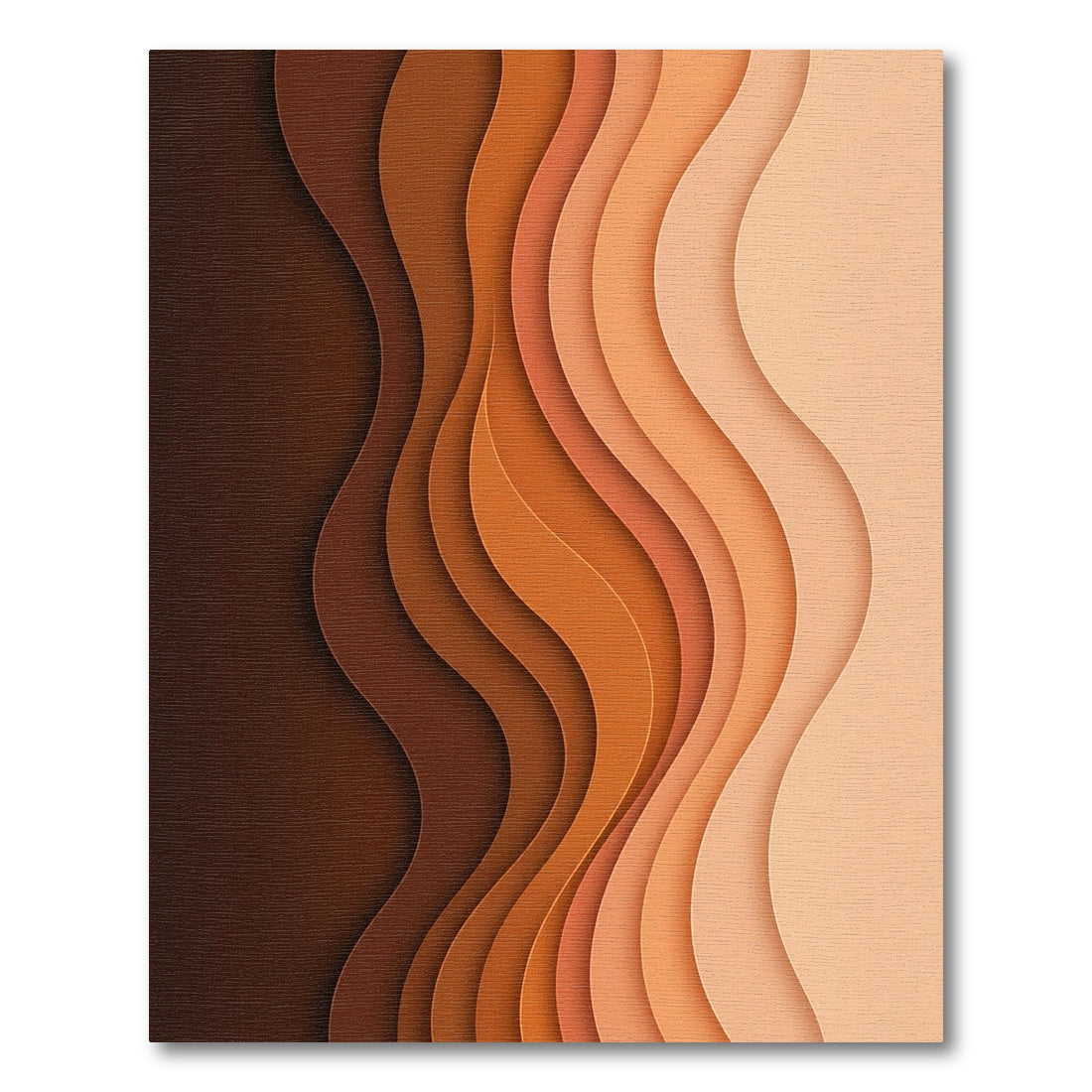 Abstract Earth Tone Wavy Gradient Rug