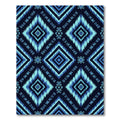 Teal Blue Geometric Diamond Tapestry Rug