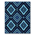 Teal Blue Geometric Diamond Tapestry Rug