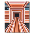 Warm Tones Geometric Tunnel Illusion Rug
