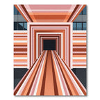 Warm Tones Geometric Tunnel Illusion Rug