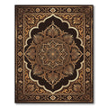 Earthy Bronze Ornate Floral Medallion Rug