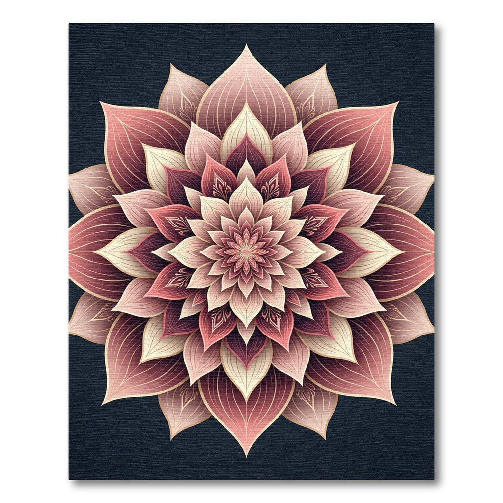 Crimson Rose Mandala Floral Rug