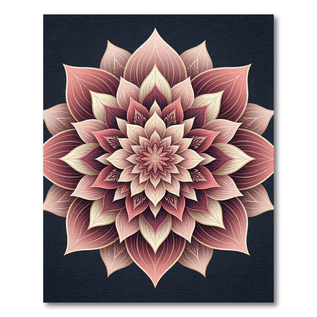 Crimson Rose Mandala Floral Rug