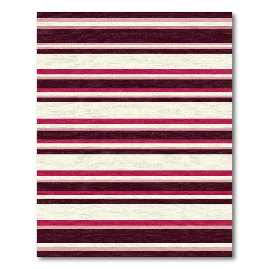 Crimson Magenta Cream Striped Rug
