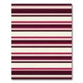 Crimson Magenta Cream Striped Rug