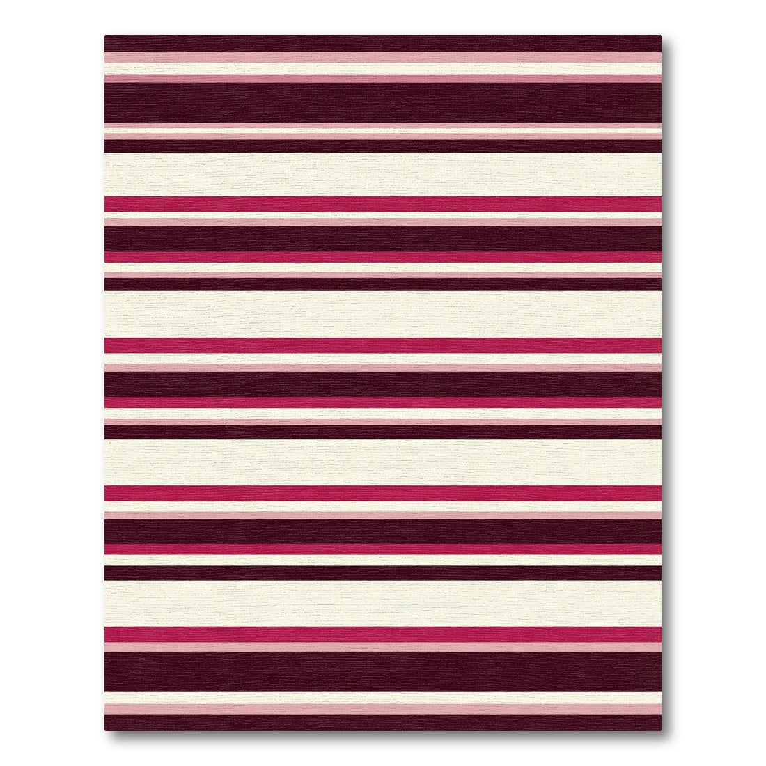 Crimson Magenta Cream Striped Rug