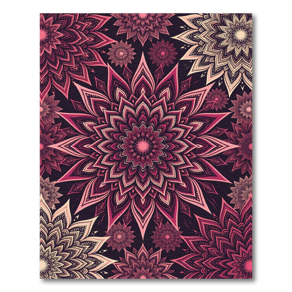 Vibrant Magenta Mandala Flourish Rug