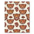 Ornate Golden Cheetah Face Silhouette Rug