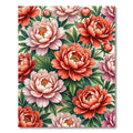 Coral Peach Blush Peony Garden Rug
