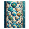 Ocean Blue Seashell Peacock Arrangement Rug