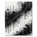 Abstract Drip Splatter Black White Rug