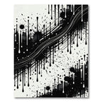 Abstract Drip Splatter Black White Rug