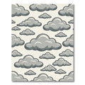 Whimsical Gray Cloudy Sky Illustration Rug
