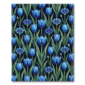 Elegant Blue Tulip and Cornflower Botanical Rug