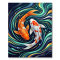 Elegant Koi Fish Swirl Tapestry Rug