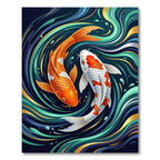 Elegant Koi Fish Swirl Tapestry Rug