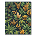 Lush Golden Tropical Foliage Rug