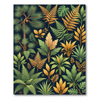 Lush Golden Tropical Foliage Rug