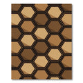 Modern Earthy Brown Geometric Hexagon Rug