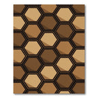 Modern Earthy Brown Geometric Hexagon Rug