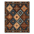 Earthy Geometric Diamond Boho Area Rug