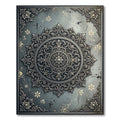 Silver Slate Ornate Floral Medallion Rug