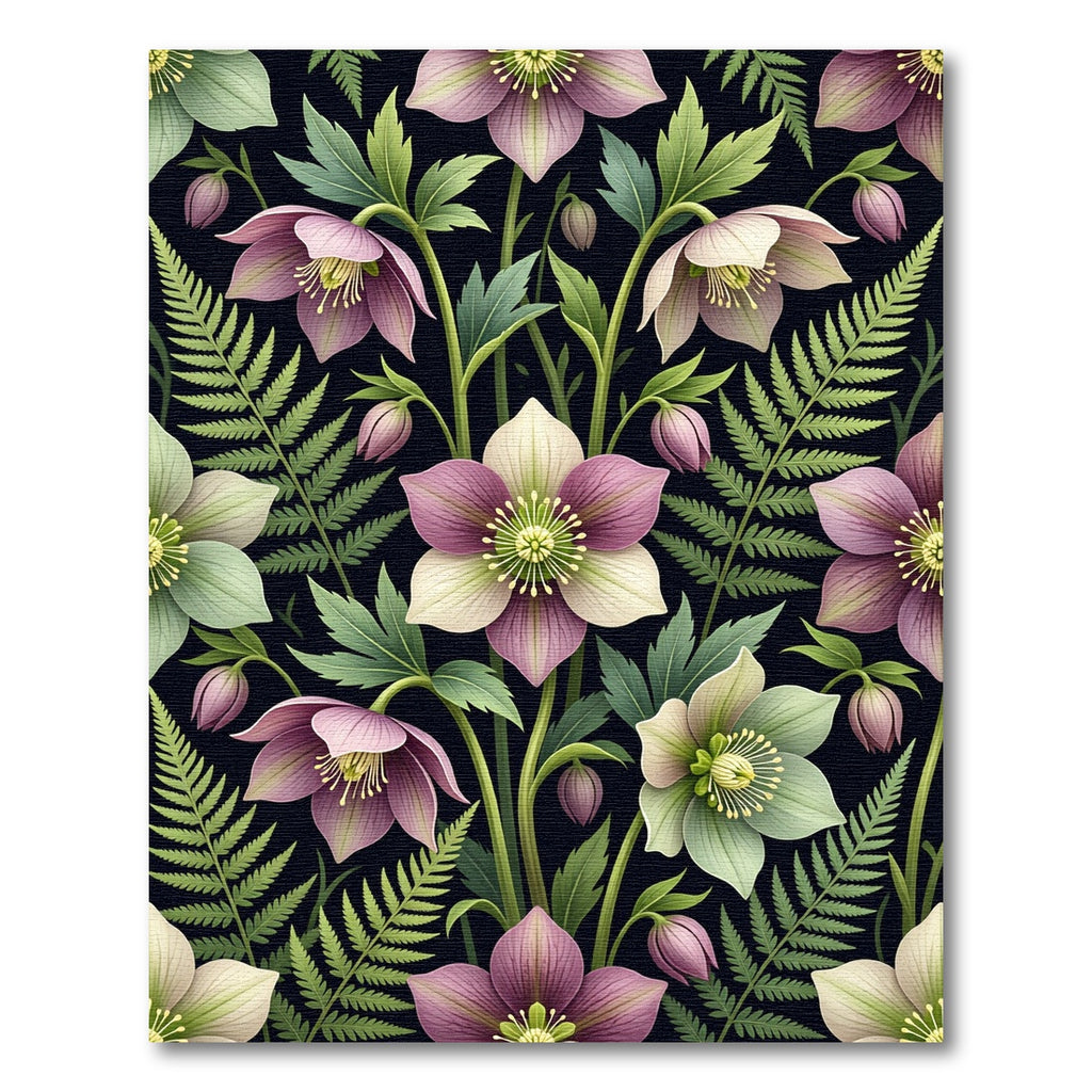 Vintage Floral Fern Arrangement Rug