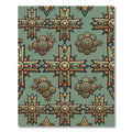 Sage Green Ornate Cross Geometric Tile Rug