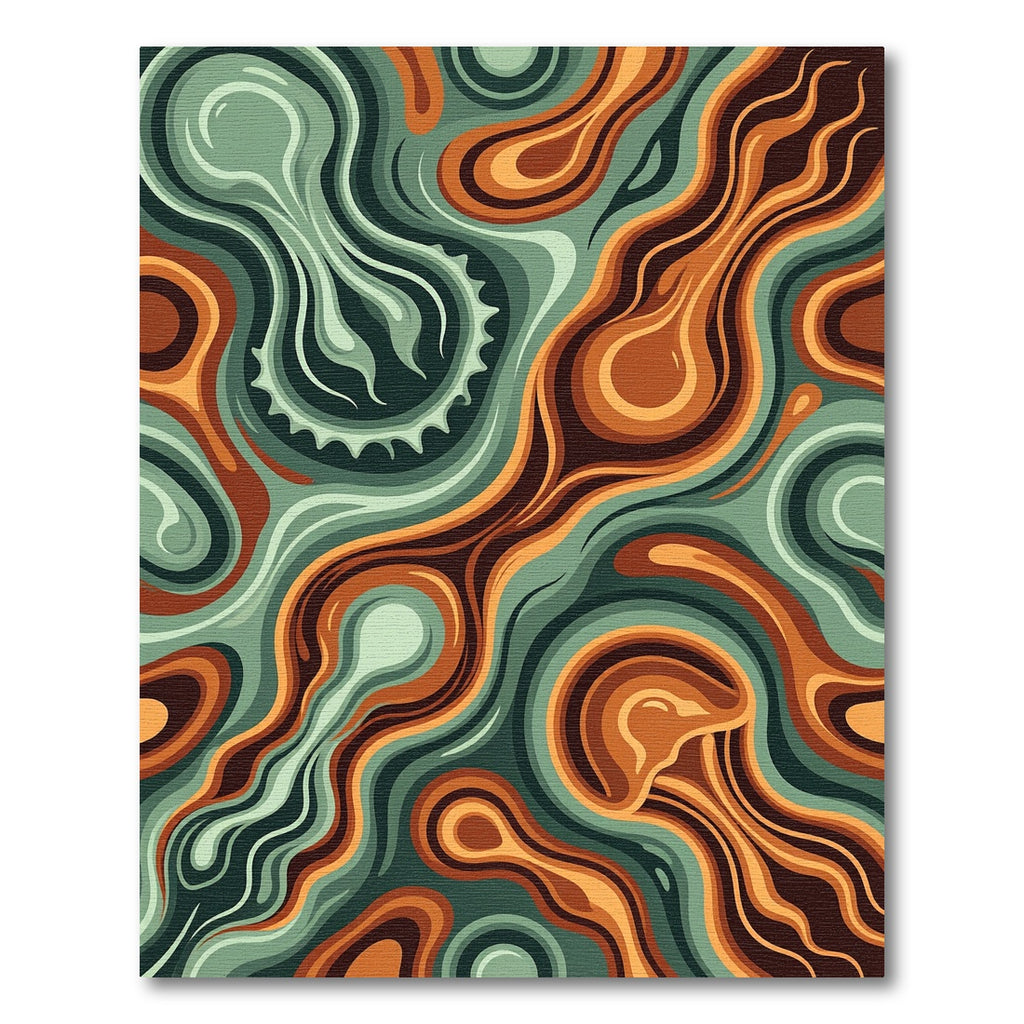 Earthy Swirls Abstract Flow Rug
