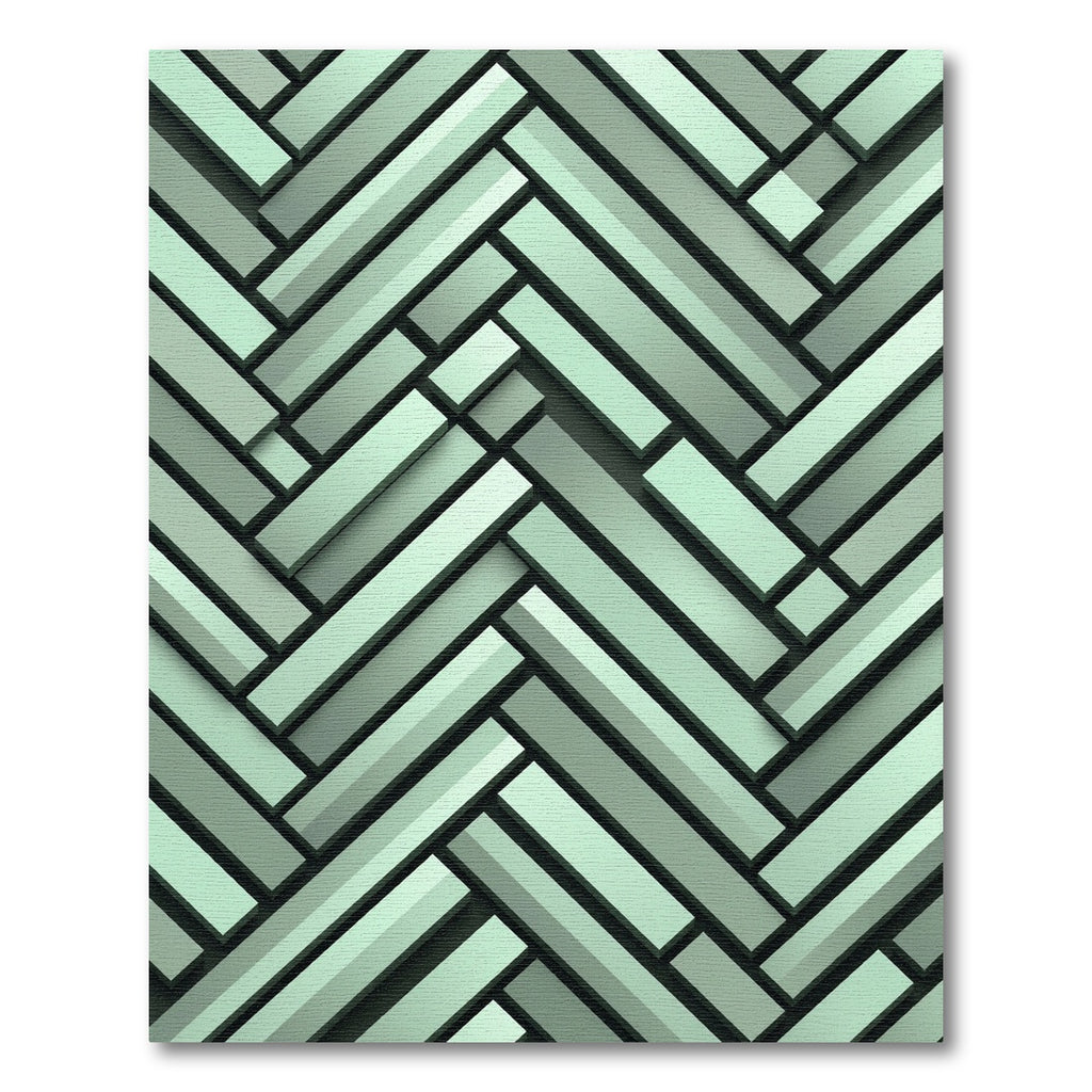 Mint Green Herringbone Composition Rug