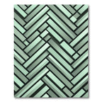Mint Green Herringbone Composition Rug
