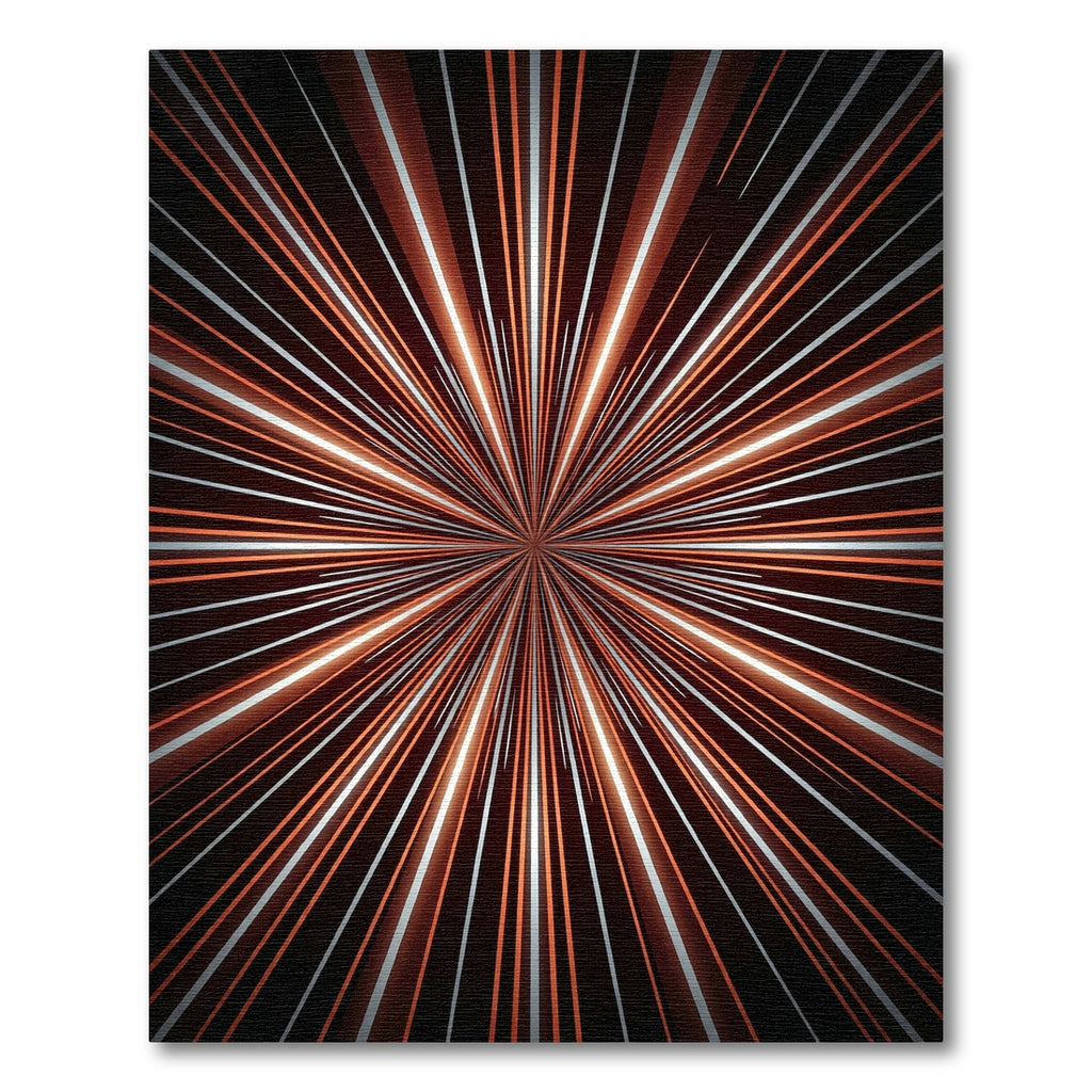 Explosion Starburst Copper Silver Rays Rug