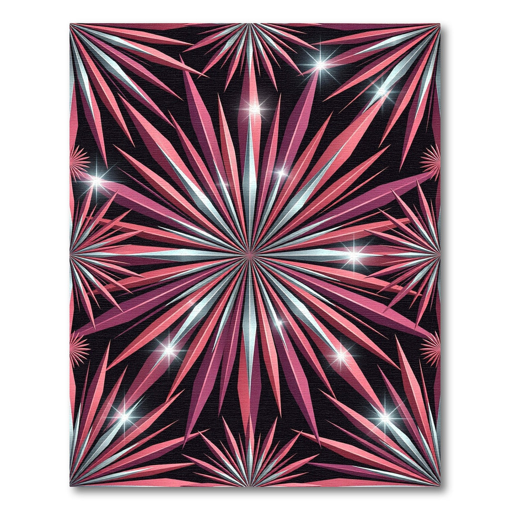 Radiant Rose Gold Starburst Geometric Rug
