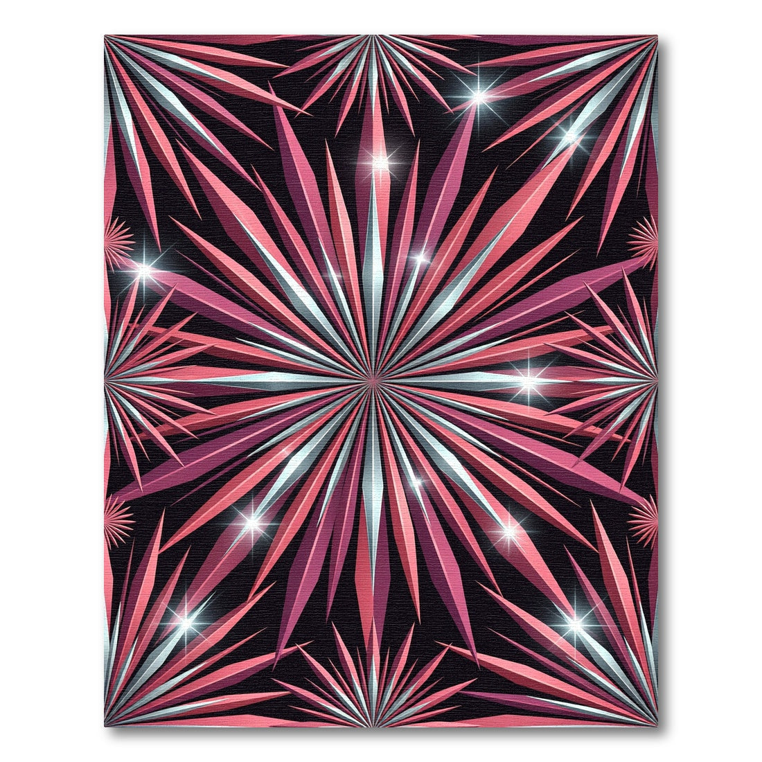 Radiant Rose Gold Starburst Geometric Rug