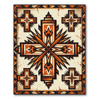 Geometric Terracotta Cross Southwestern Area Rug