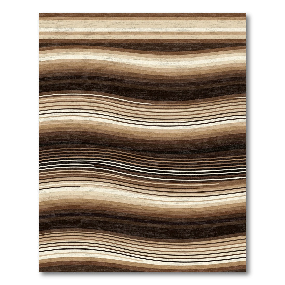 Chocolate Hues Undulating Lines Rug