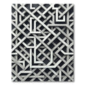 Modern Monochromatic Geometric Interlocking Grid Rug