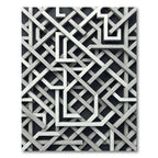 Modern Monochromatic Geometric Interlocking Grid Rug