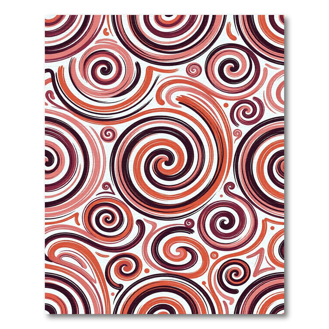 Crimson And Coral Swirl Rug