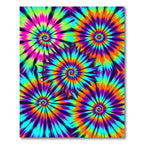 Electric Neon Psychedelic Spiral Burst Rug