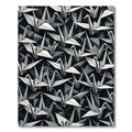 Monochromatic Origami Crane Repeating Pattern Rug