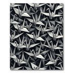 Monochromatic Origami Crane Repeating Pattern Rug