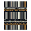 Tribal Black Orange Geometric Stripes Rug