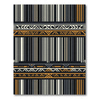 Tribal Black Orange Geometric Stripes Rug